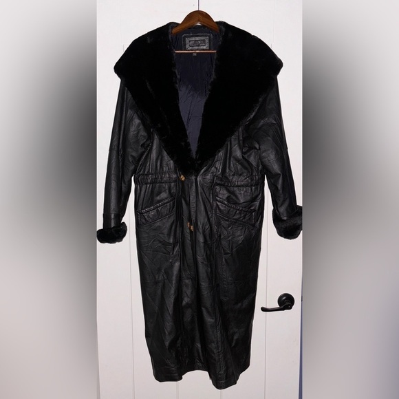 VTG Wilson Othello Pelle Genuine Leather Trench Coat Size M Old Luxury Old World